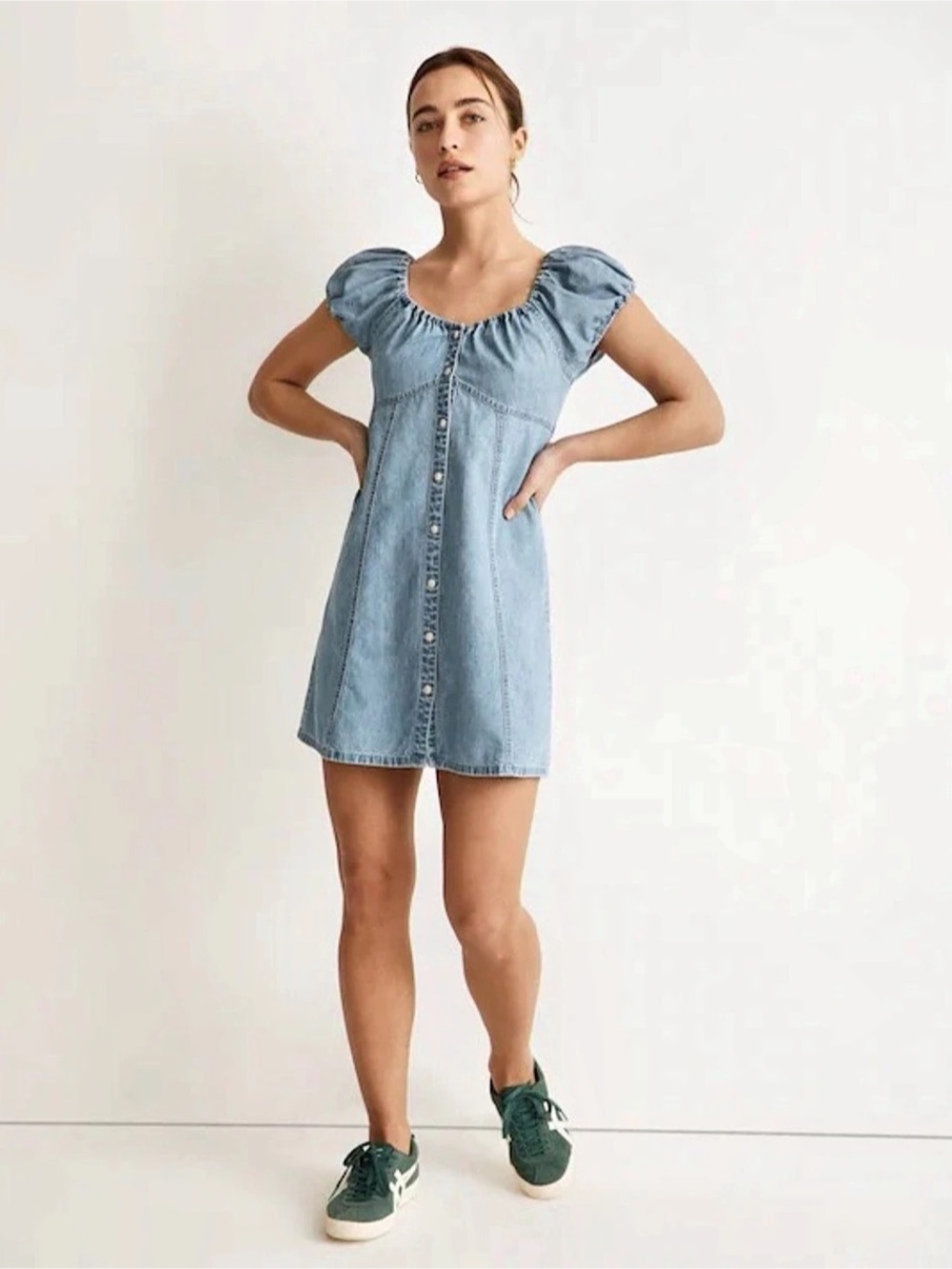 Madewell Chambray Babydoll Mini Dress